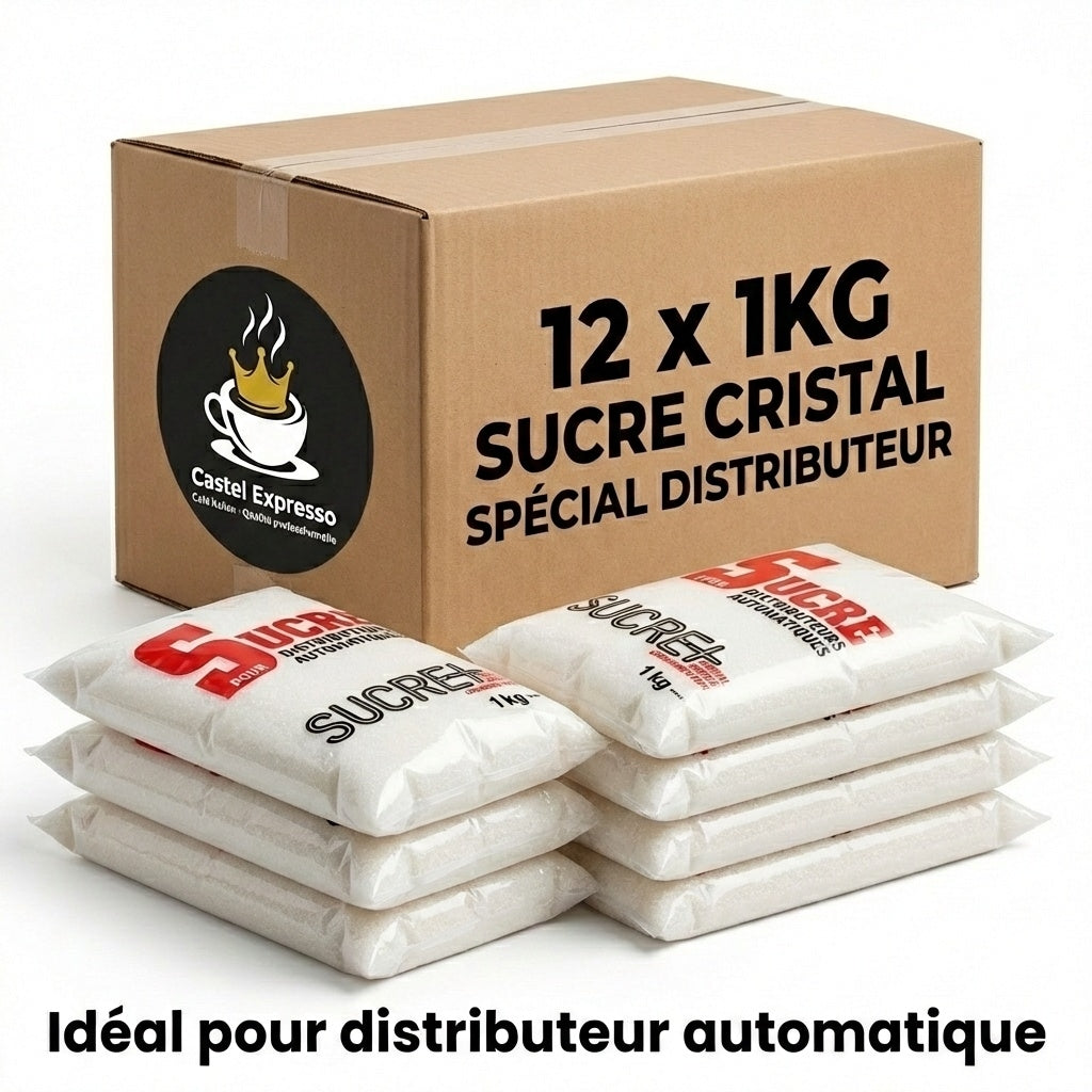 Pack 12 x 1KG - Sucre Cristal Spécial Distributeur Automatique