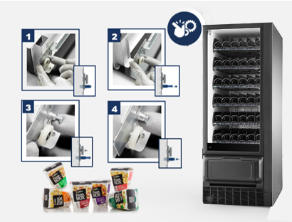 Necta Gusto 6 M Twin Food, plateaux et distribution des produits