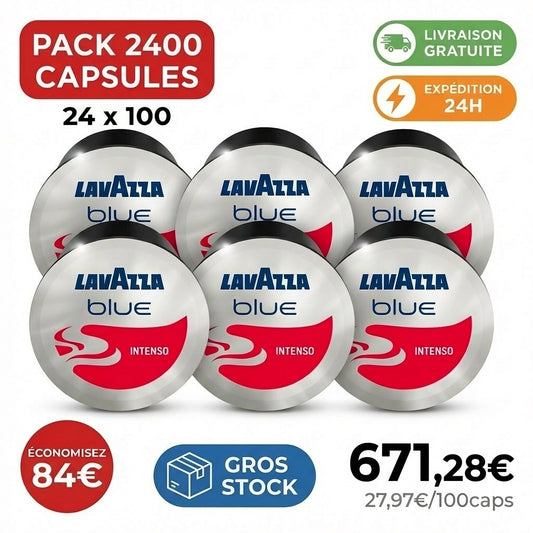 Capsules Lavazza Blue Intenso 2400 pack grossiste 24 boîtes professionnels