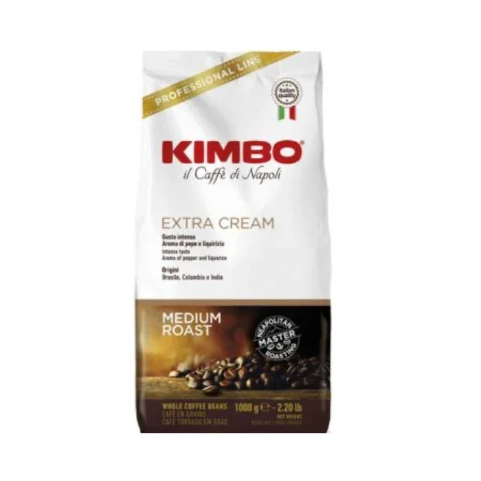 Café en grains Kimbo Extra Cream (1kg) - Castel Expresso
