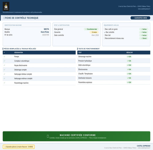Machine à Café Professionnelle Necta Koro Prime — Reconditionnée — Garantie 6 mois