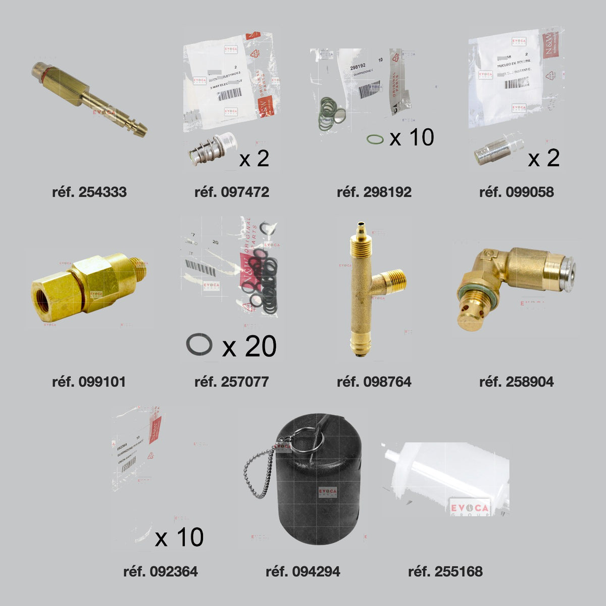 Pièces du kit révision hydraulique Espresso Necta Opera