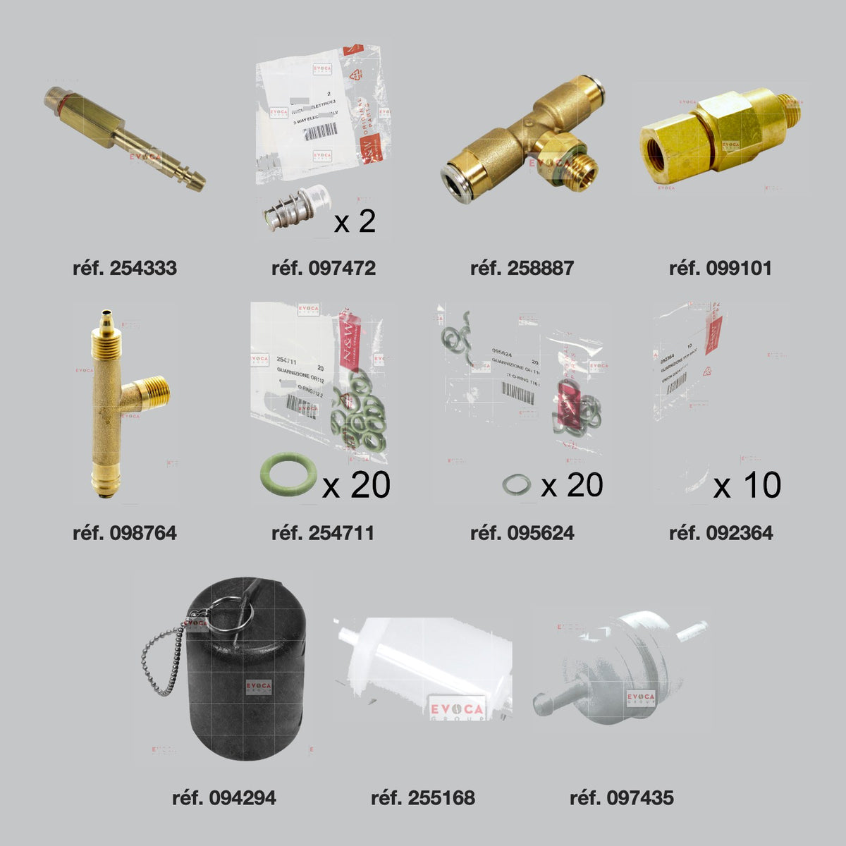 Pièces du kit révision hydraulique Espresso Necta Canto