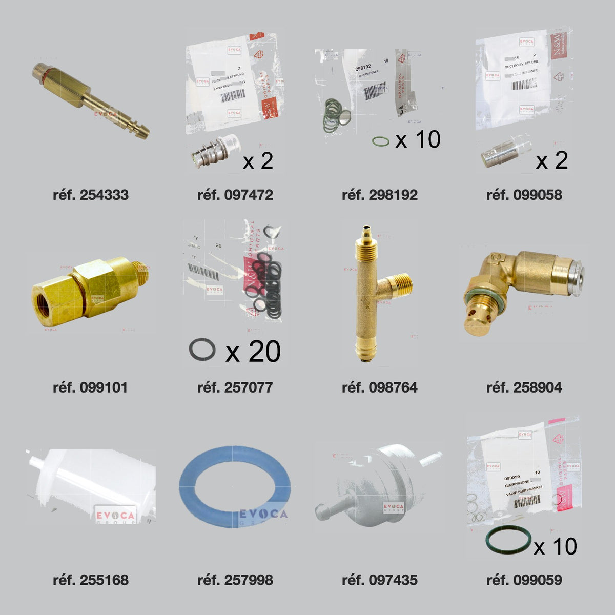 Pièces du kit révision hydraulique Necta Krea Prime