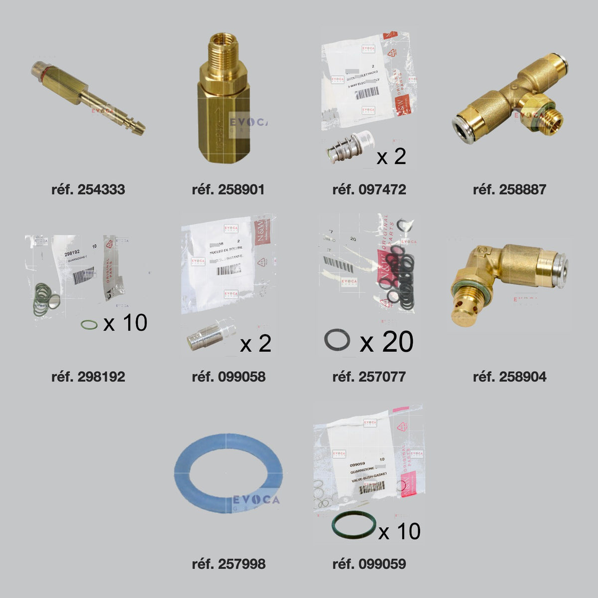 Pièces du kit révision hydraulique 2 espresso instantané vapeur Necta Kalea Plus