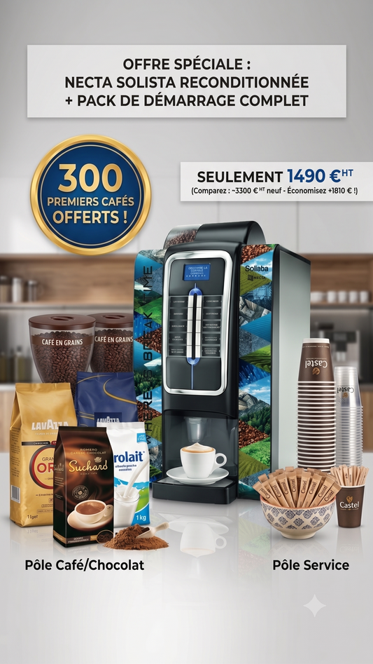 Offre Premium : Distributeur Automatique Necta Sollista (Reconditionné) + Kit Consommables Offert