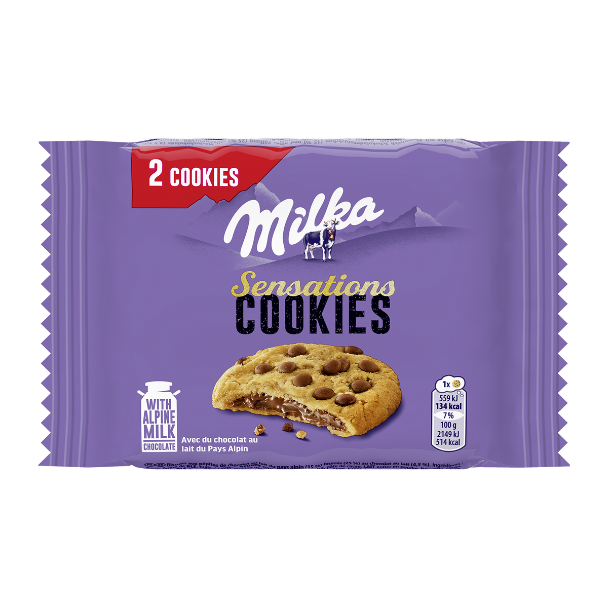Cookies Milka pépites de chocolat 52 g