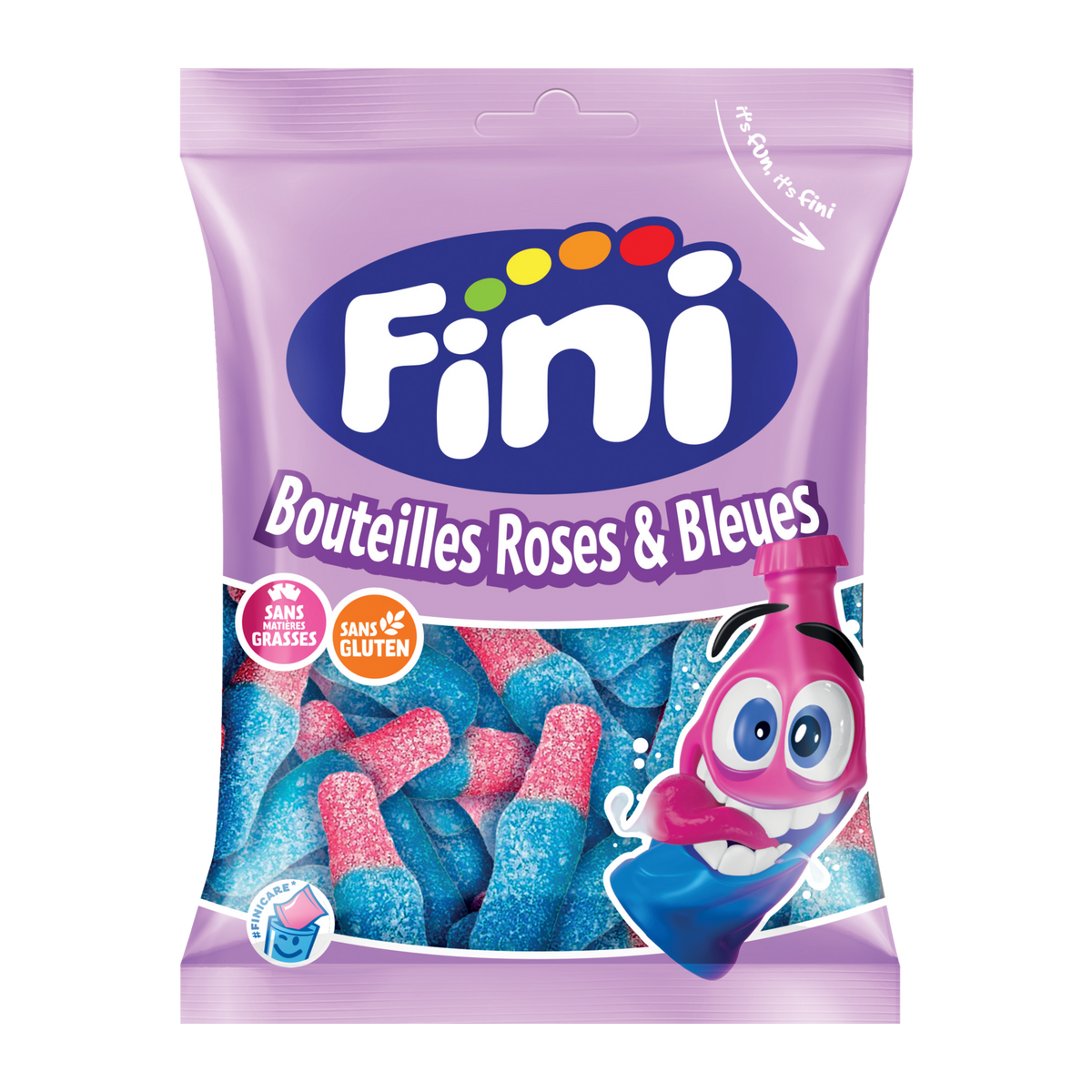 Bonbons Fini bouteilles rose et bleu 90 g