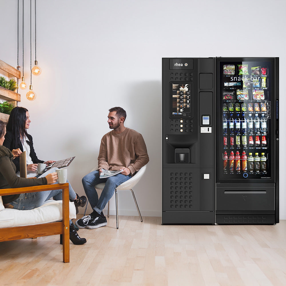 Rhea Caffe Europa Touch associée au distributeur de snacks LZ Side