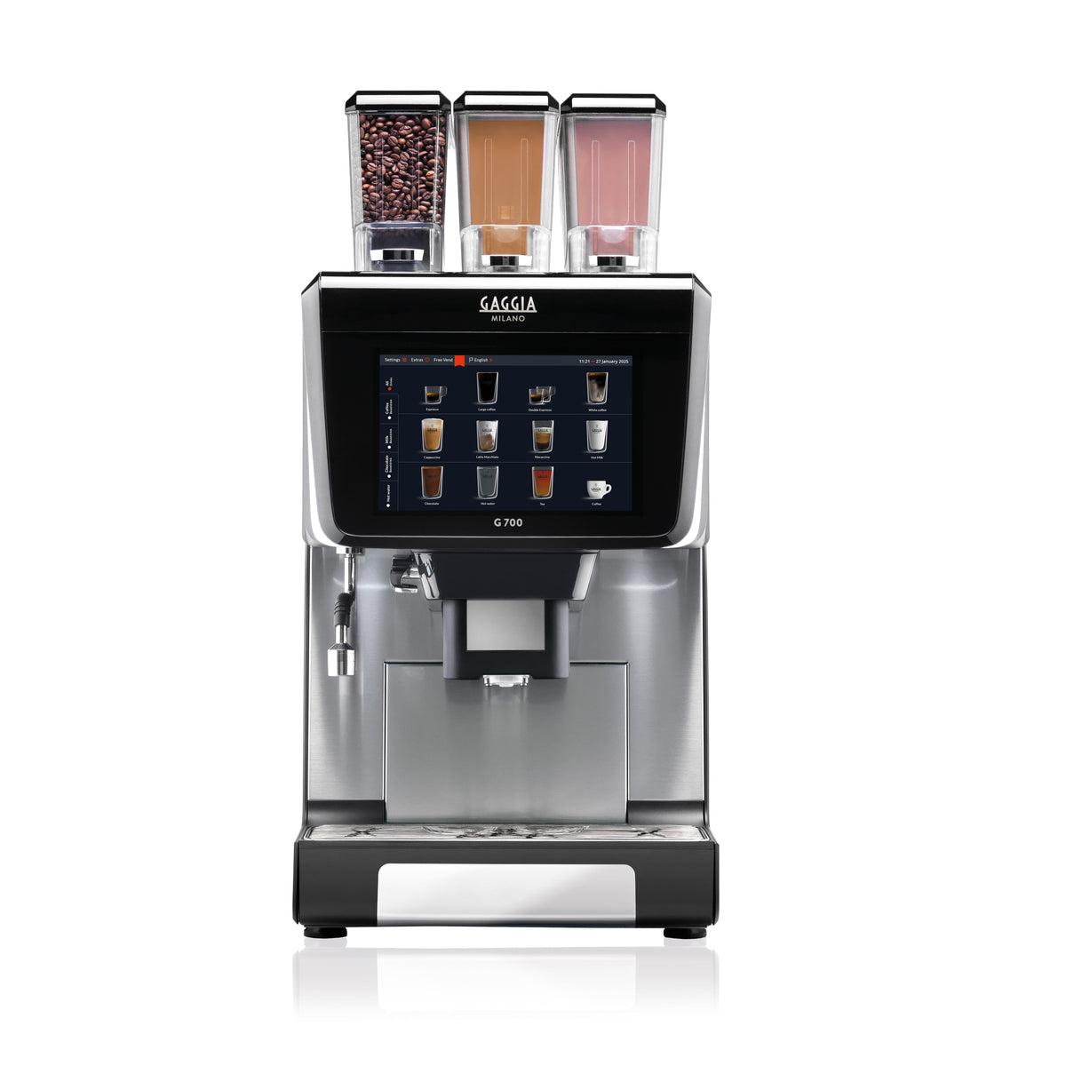 Gaggia G 700 ES + 2 IN + lait frais vue de face
