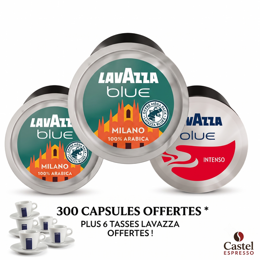 Pack Business & Home : Machine Lavazza BLUE LB 1150 Classy + 300 Capsules + 6 Tasses Offertes