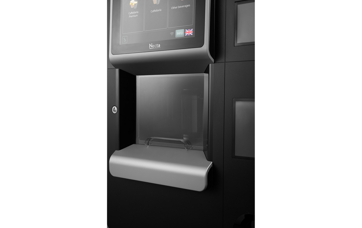 Necta Barista 500 Pro Touch : écran tactile incliné 21,5 pouces intégré à la zone de distribution