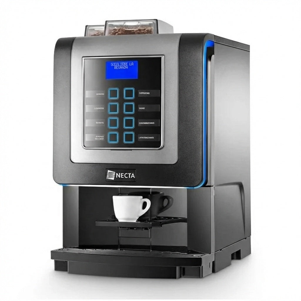 Necta Koro Prime compact bureau vue frontale avec tasse