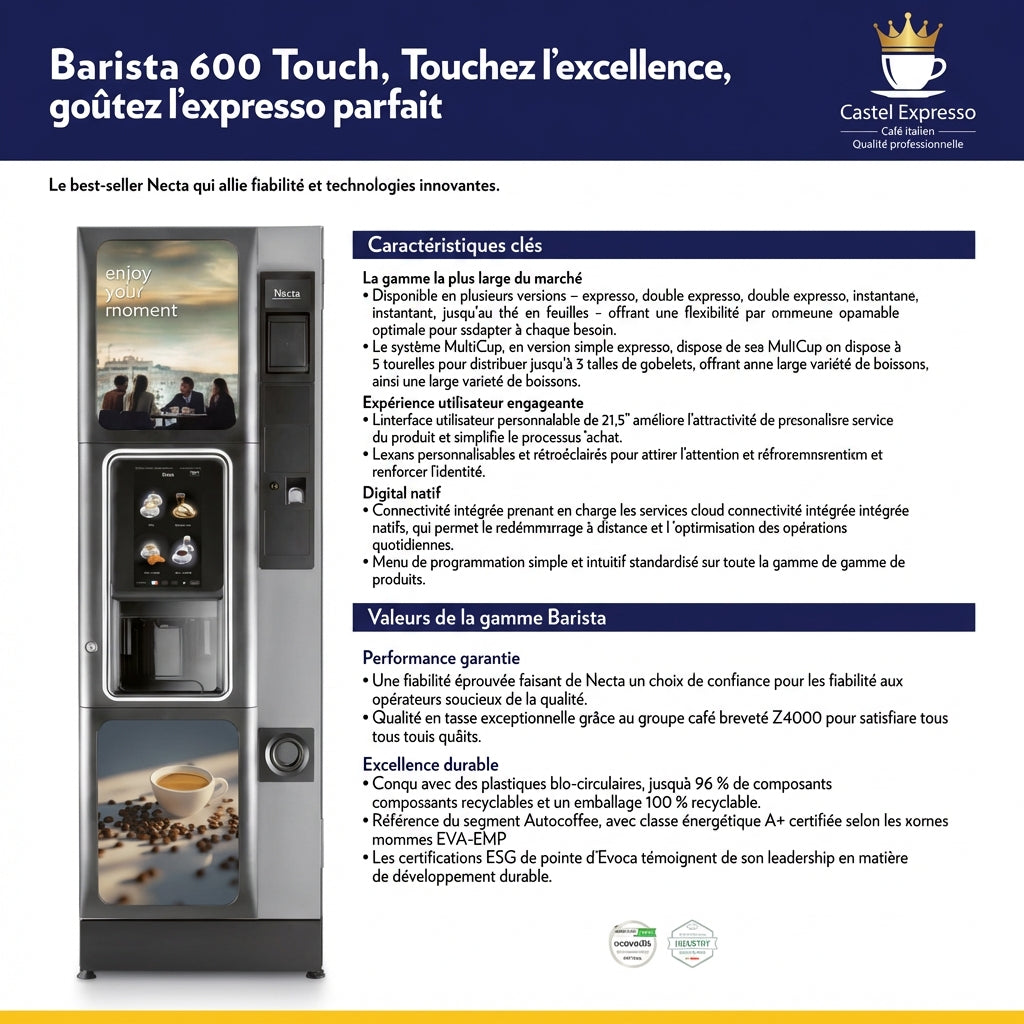 DISTRIBUTEUR AUTOMATIQUE NECTA BARISTA 600 TOUCH