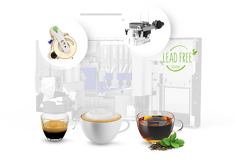 Necta Barista 300 : groupe café Z4000, moteurs 24 V et circuit hydraulique sans plomb