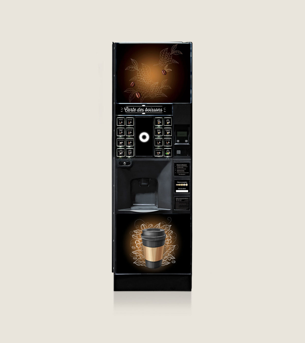 Distributeur automatique Rhea X1 Milano Expresso, vue de face