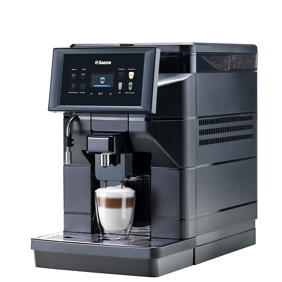 Machine à café en grains Saeco Aurora M1 avec lait frais, vue de face