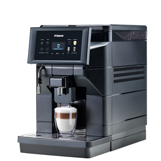 Machine à café en grains Saeco Aurora M1 avec lait frais, vue de face