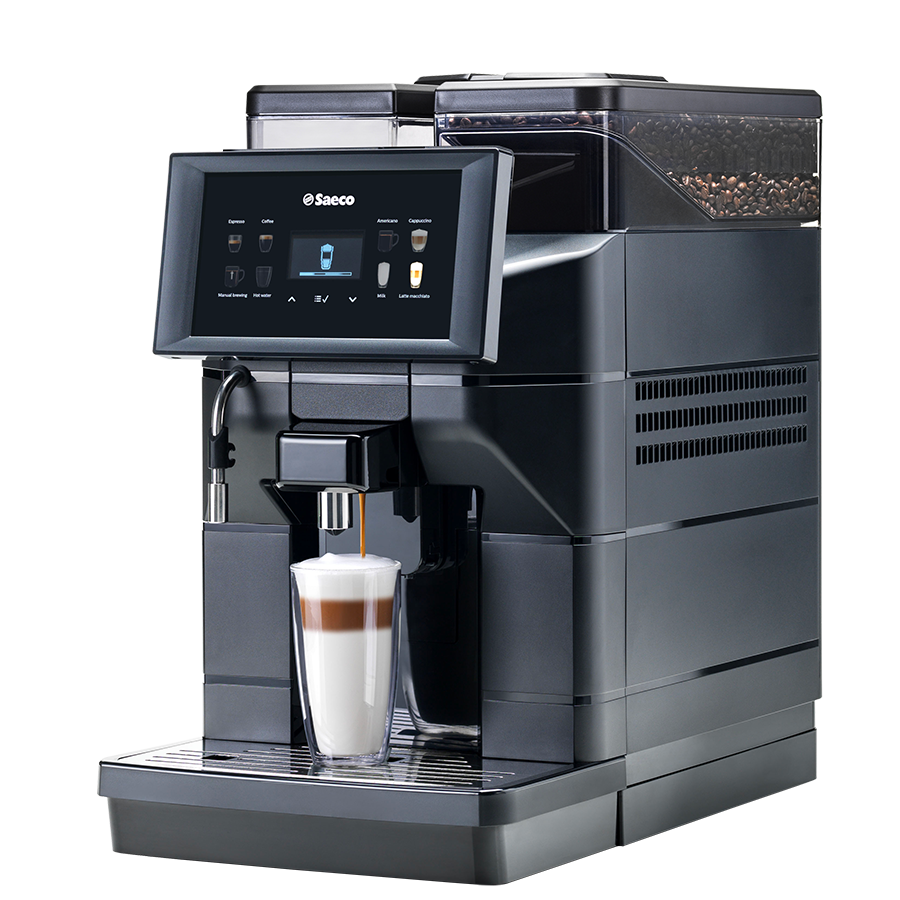 Machine à café en grains Saeco Aurora M2 avec lait frais, vue de face