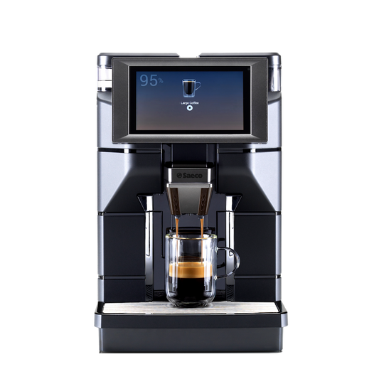Machine à café en grains professionnelle Saeco Magic B1 avec écran tactile, vue de face