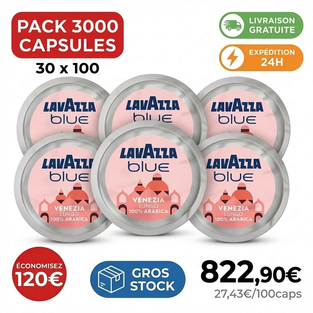 Capsule Lavazza Blue Venezia Lungo 3000 100% Arabica exception café long doux