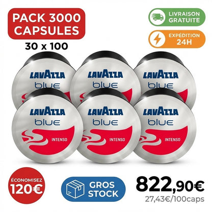 Capsules Lavazza Blue Intenso 3000 pack grossiste 30 boîtes meilleur prix