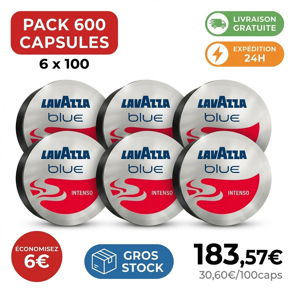 Capsules Lavazza Blue Intenso 600 pack professionnel 6 boîtes
