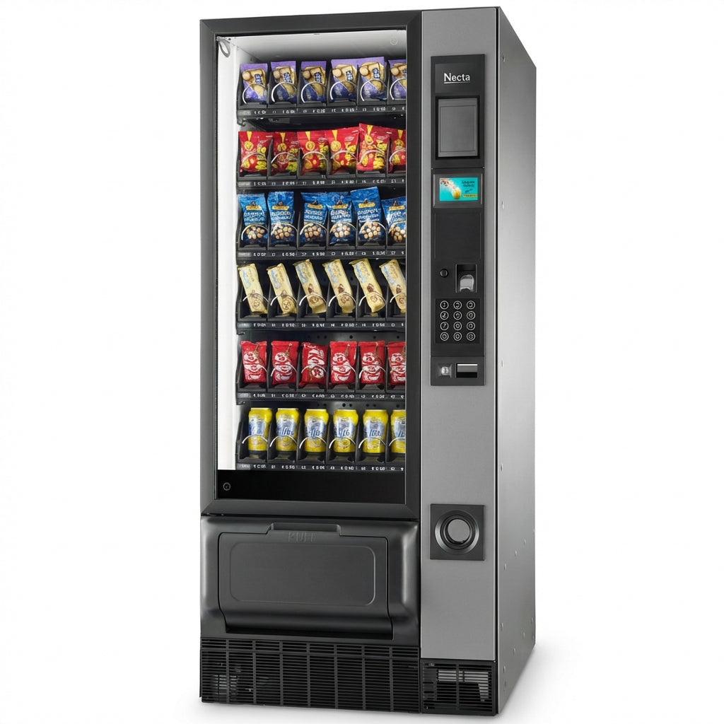 Distributeur snack Necta Gusto 6M design noir argent produits frais