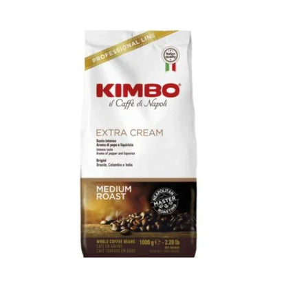 Café en grains Kimbo Extra Cream (1kg) - Castel Expresso