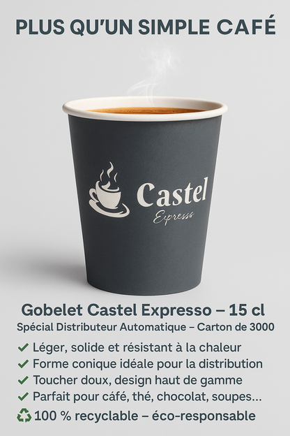 Carton 3000 - Gobelets CASTEL EXPRESSO 180ml