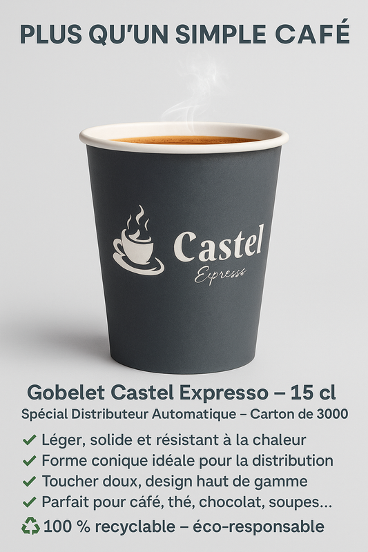 Carton 3000 - Gobelets CASTEL EXPRESSO 180ml
