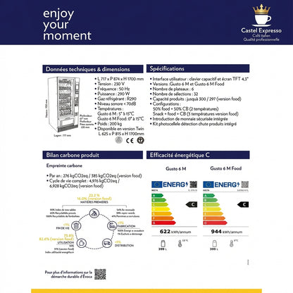 DISTRIBUTEUR AUTOMATIQUE NECTA GUSTO 6M - SNACK & FOOD