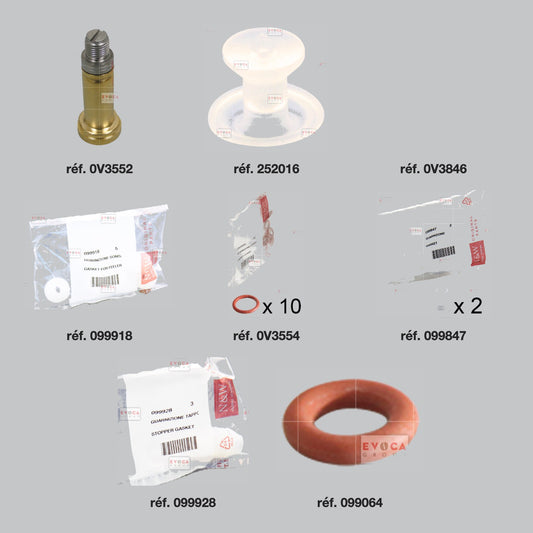 Pièces du kit révision hydraulique instantané Necta Kikko