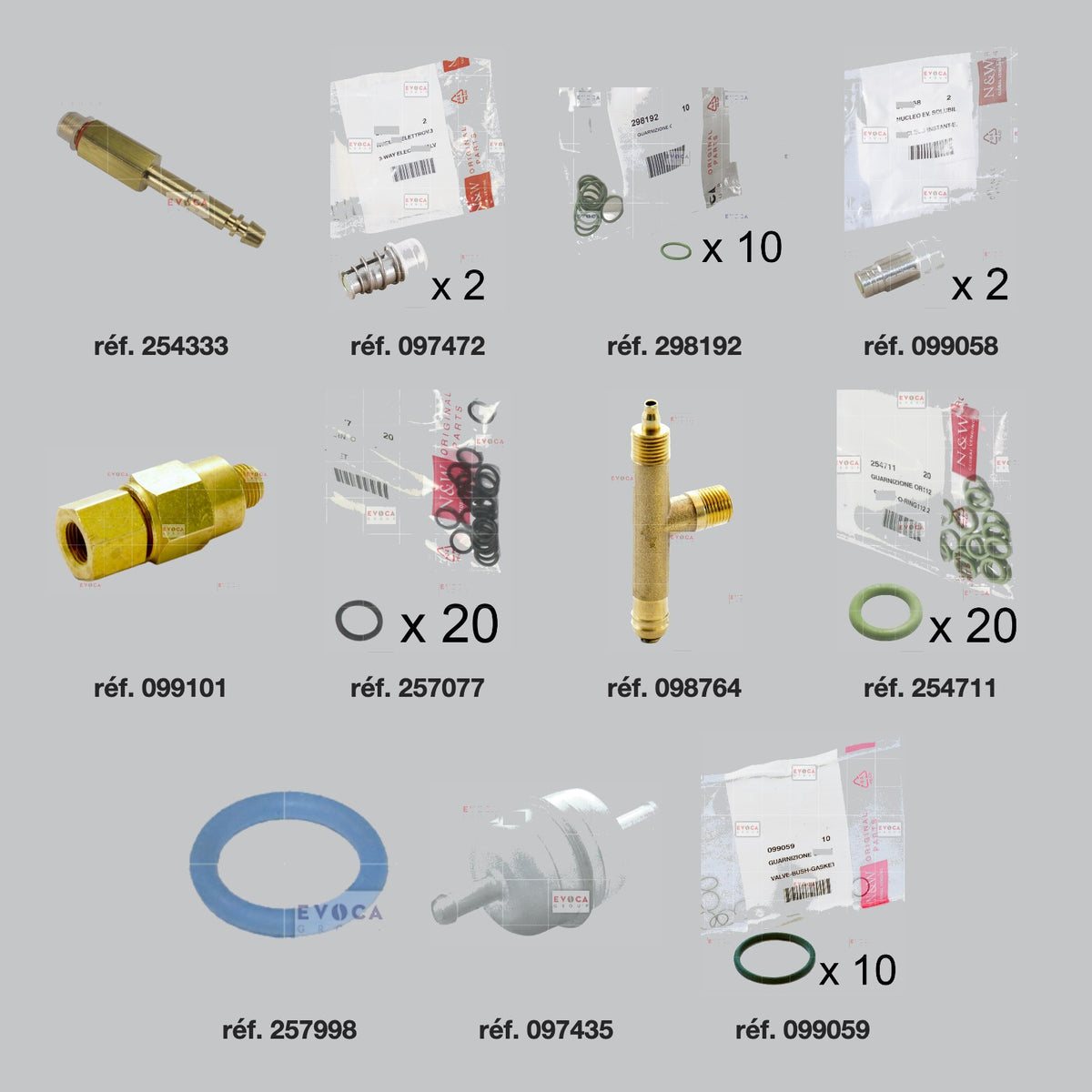 Pièces du kit révision hydraulique chaudière 600 cc Necta Krea Touch