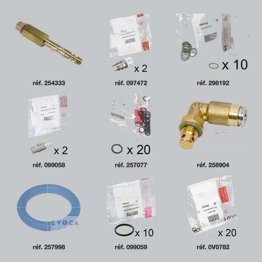 Pièces du kit révision hydraulique version JDE Necta Kalea Plus