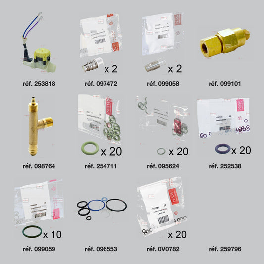 Pièces du kit révision hydraulique chaudière 300 cc sur réseau Necta Koro Prime