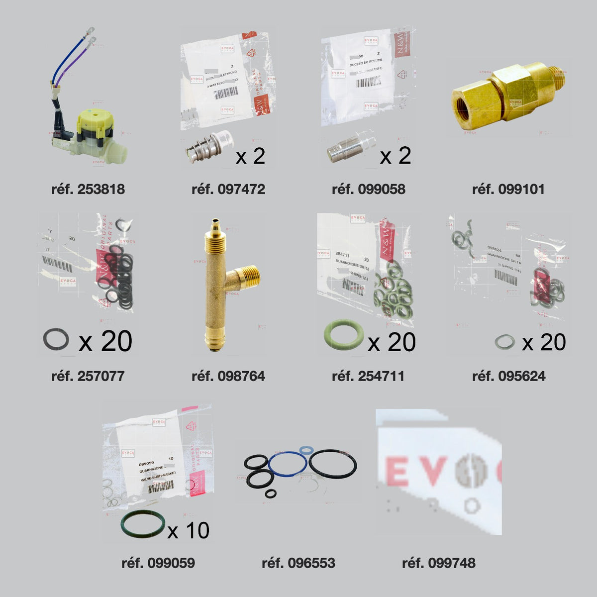 Pièces du kit révision hydraulique vapeur chaudière 600 cc Necta Koro Prime