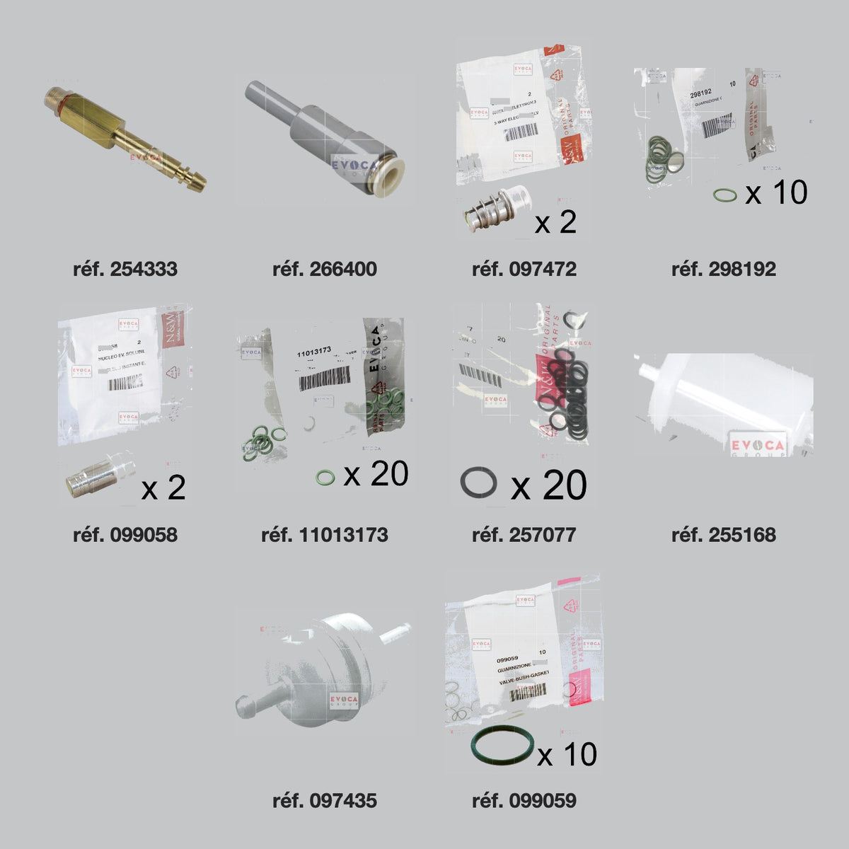 Pièces du kit révision hydraulique Necta Barista 500 Classic Touch