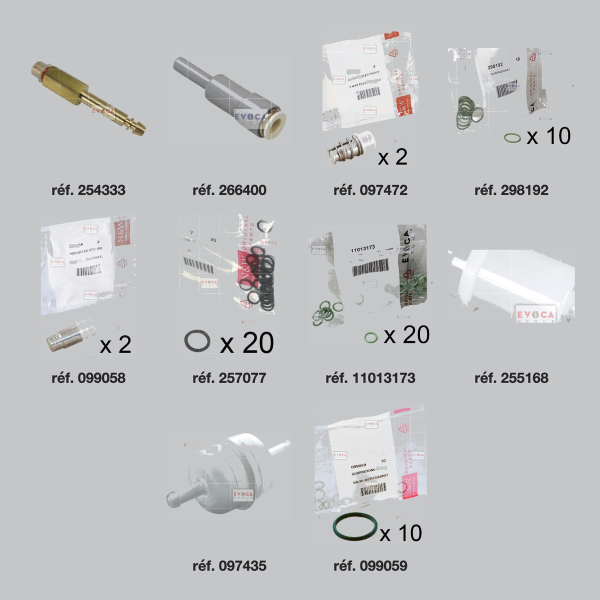 Pièces du kit révision hydraulique Necta Barista 600 Pro Touch