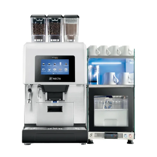 Machine à café Necta Kalea reconditionnée avec mini frigo chauffe-tasses