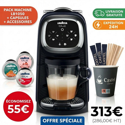 PACK MACHINE LB1050 + 300 CAPSULES + ACCESSOIRES CASTEL ESPRESSO