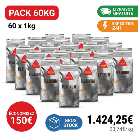 Café Delta Platinium 60kg en grains 70% Arabica 30% Robusta pack grossiste