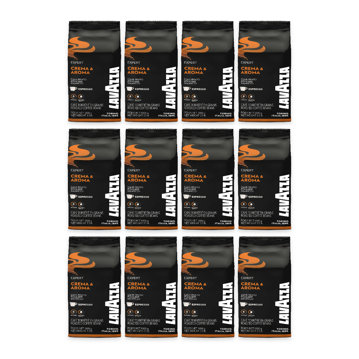 Pack 12 kg Lavazza Crema e Aroma Expert : 12 sachets de 1 kg