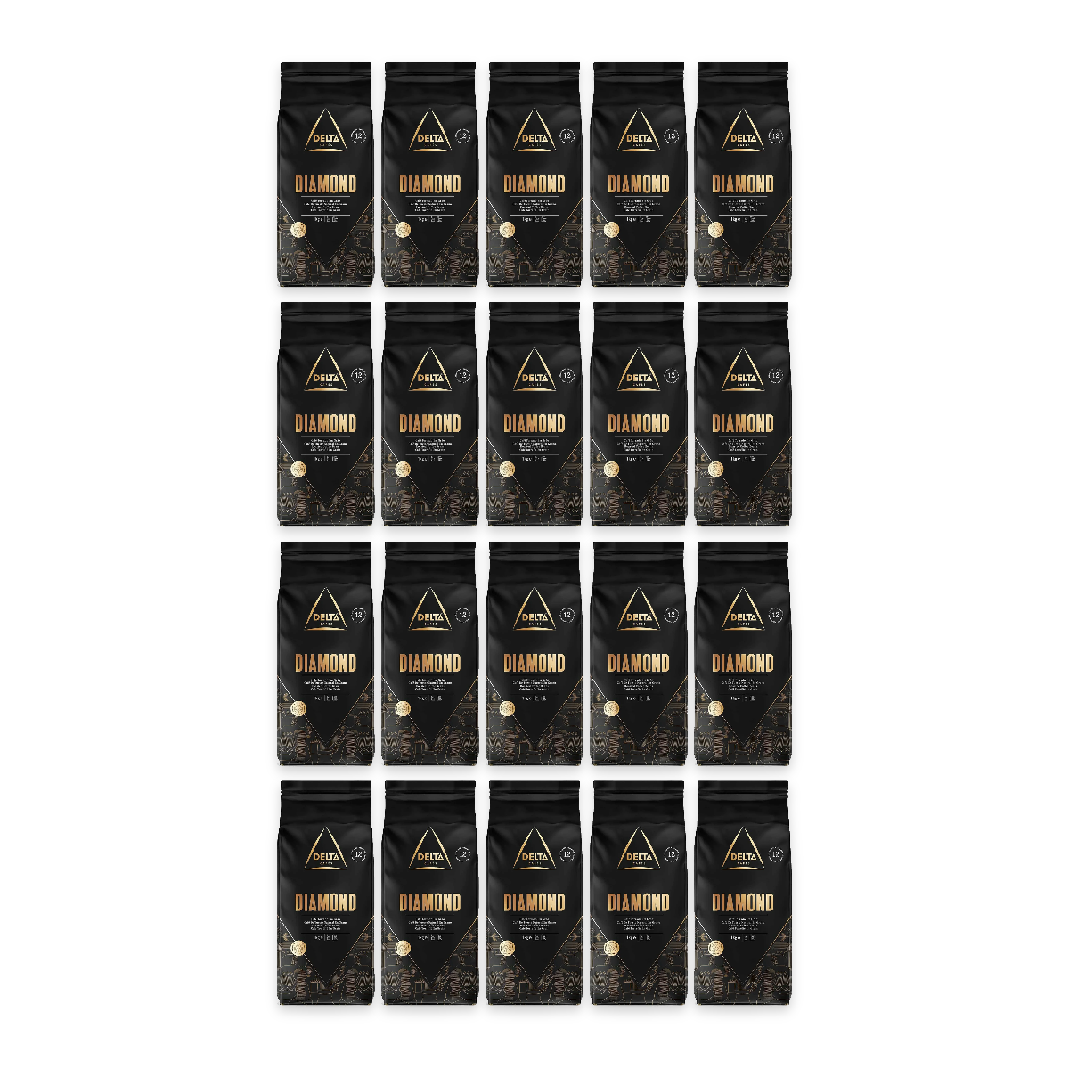 Pack 20 kg Delta Diamond 100 % arabica : 20 sachets de 1 kg