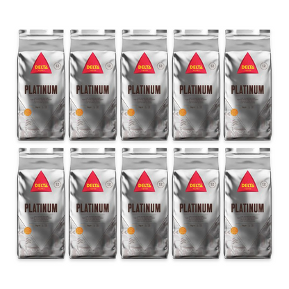 Pack 10 kg Delta Platinum : 10 sachets de 1 kg de café en grains