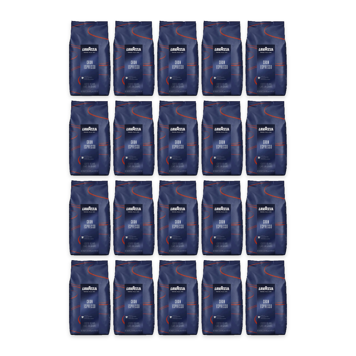 Pack 20 kg Lavazza Gran Espresso : 20 sachets de 1 kg
