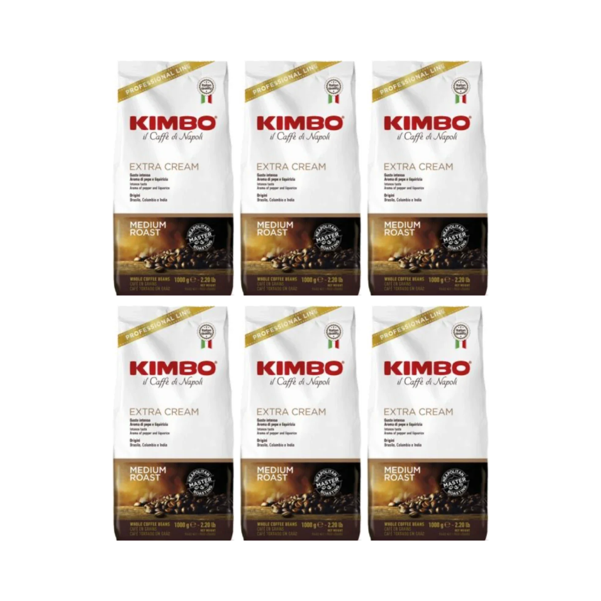 Pack 6 kg Kimbo Extra Cream – 6 sachets de 1 kg