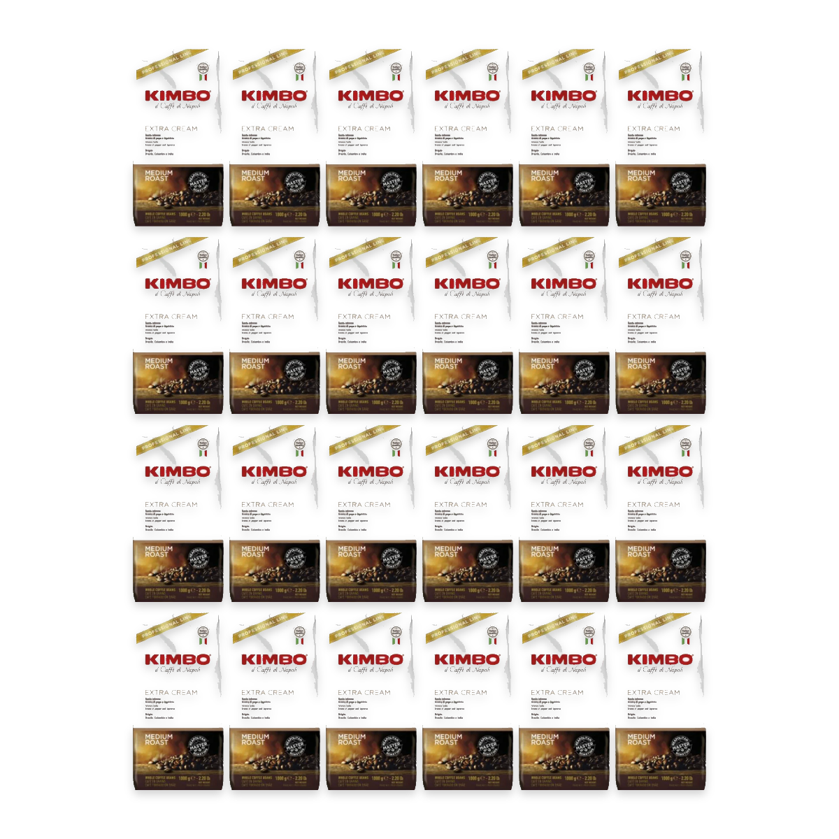Pack 24 kg Kimbo Extra Cream : 24 sachets de 1 kg