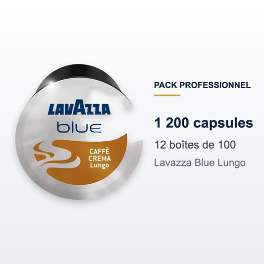 Pack 1200 capsules Lavazza Blue Lungo : 12 boîtes de 100