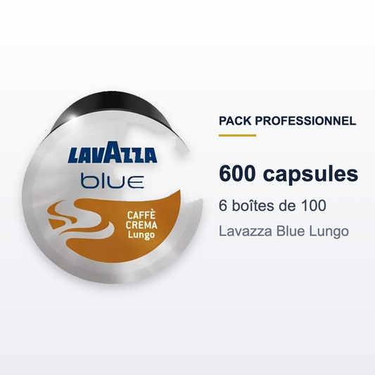 Pack 600 capsules Lavazza Blue Lungo : 6 boîtes de 100